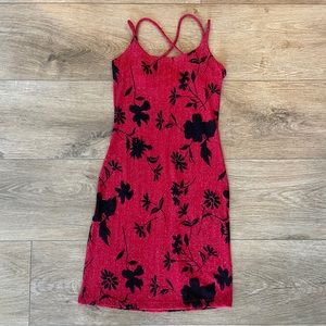 Vintage Made in the USA red glittery dress